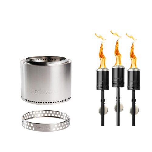 Yukon 27" Fire Pit + Torches Bundle