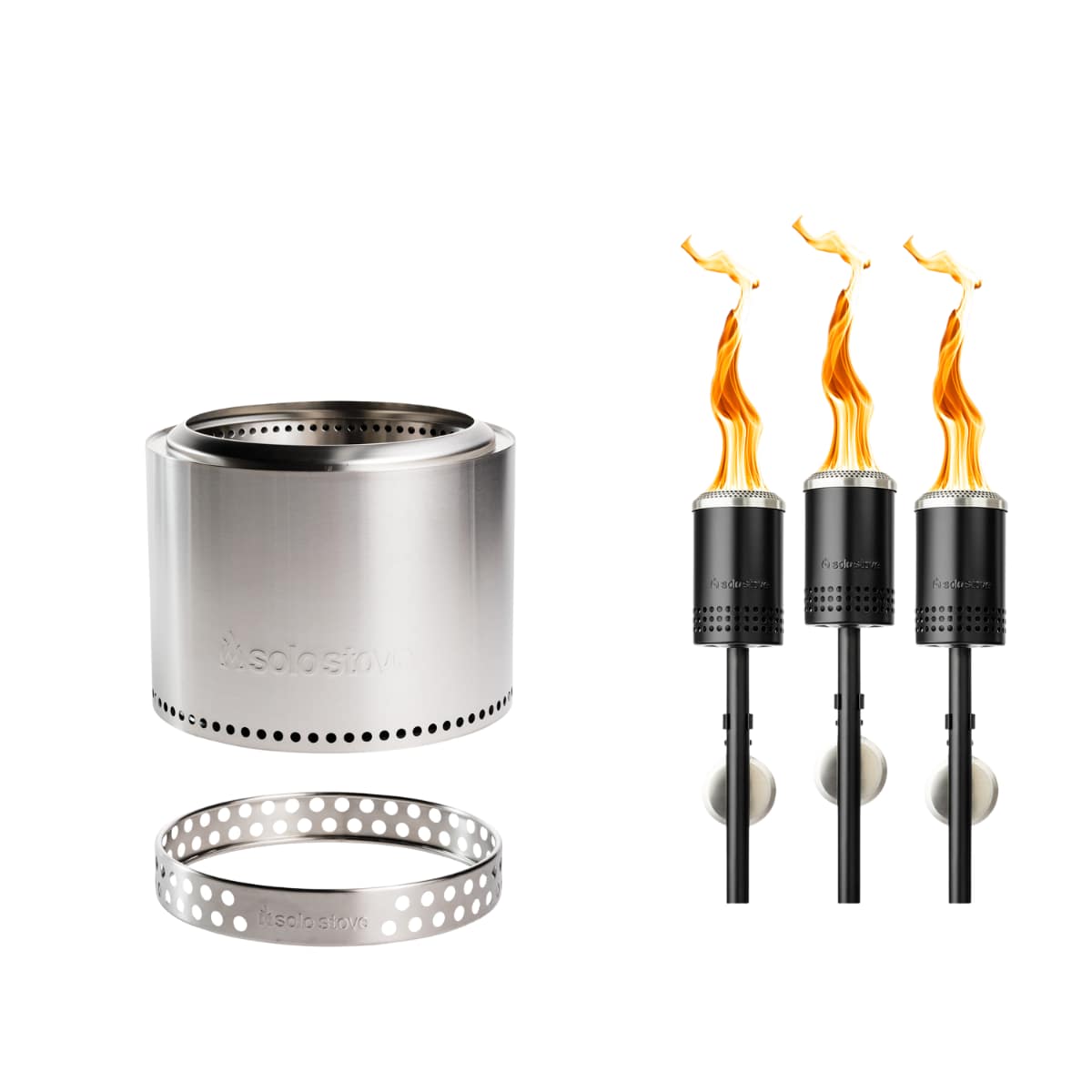Yukon 27" Fire Pit + Torches Bundle