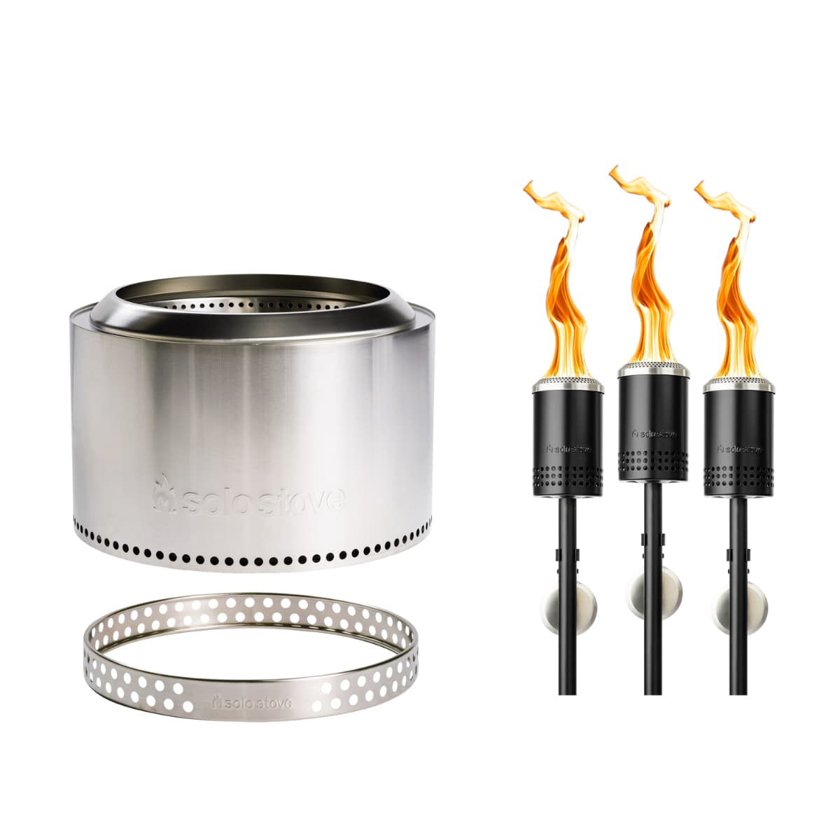 Yukon 27" Fire Pit + Torches Bundle
